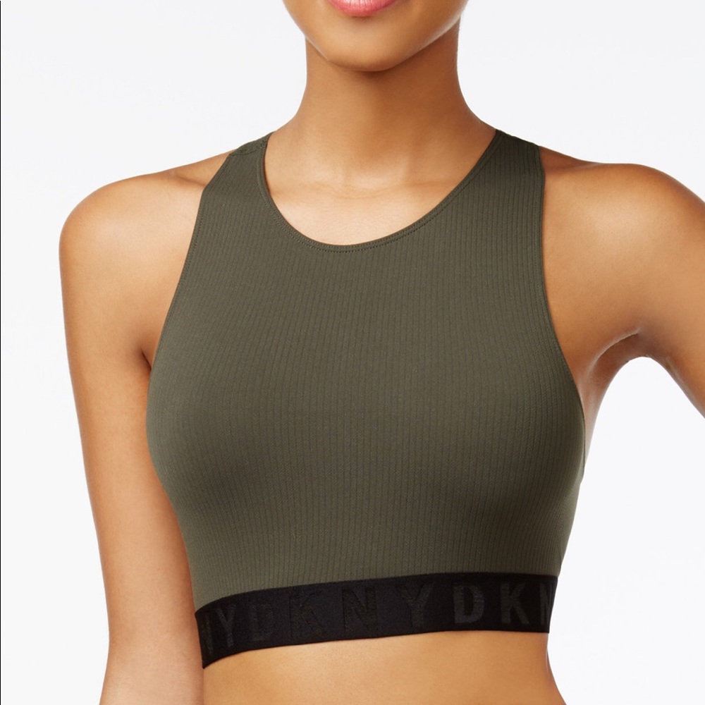 DKNY Litewear seamless ribbed crop top bralette